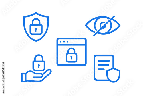 Digital security symbols representing online safety and privacy measures in modern technology usage