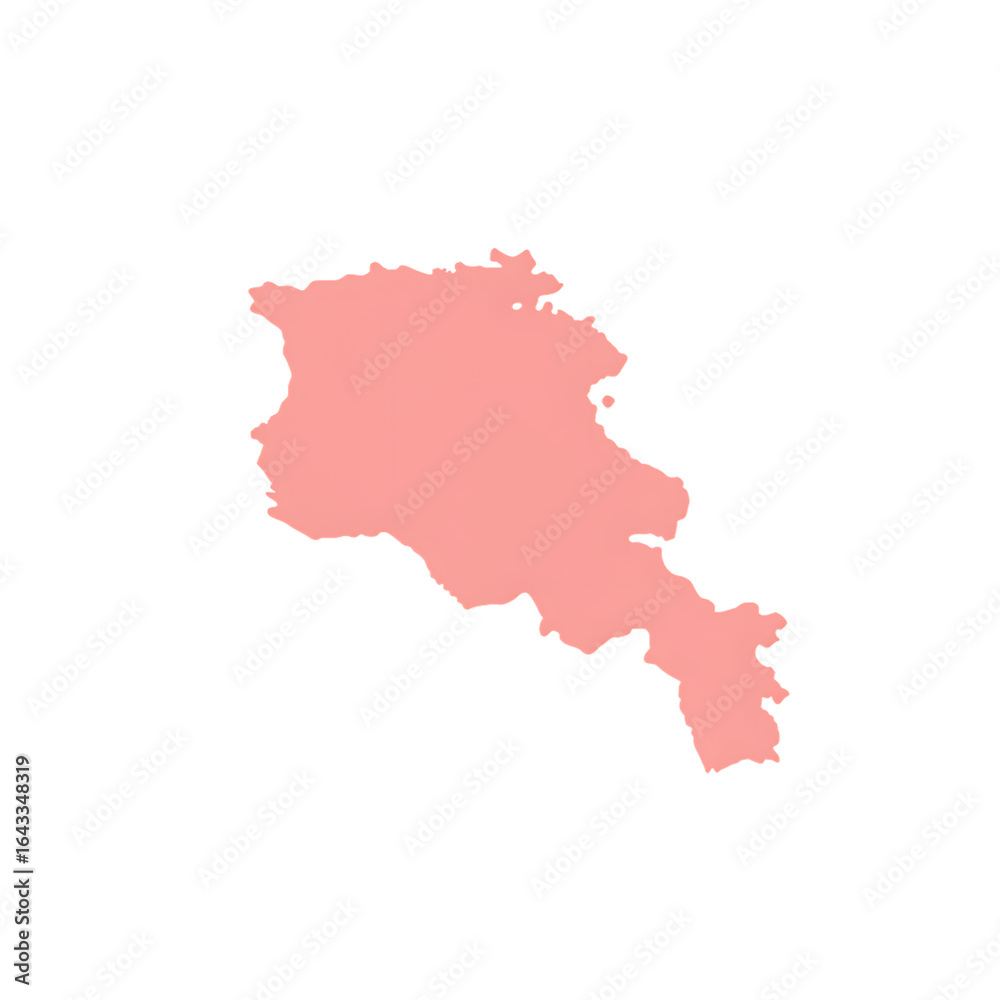 Naklejka premium Armenia pink silhouette map with clean vector outline