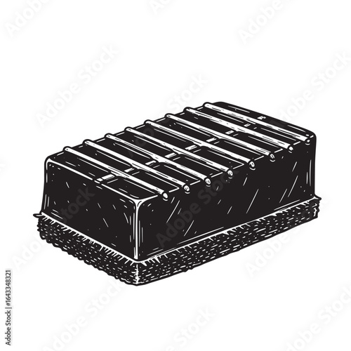 Hand drawn illustration of a blackboard eraser tool for school and education supplies