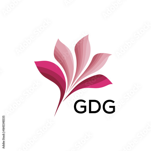 GDG Modern Floral Abstract Logo Design, GDG Later Logo, Minimalist Nature Inspired Logo
