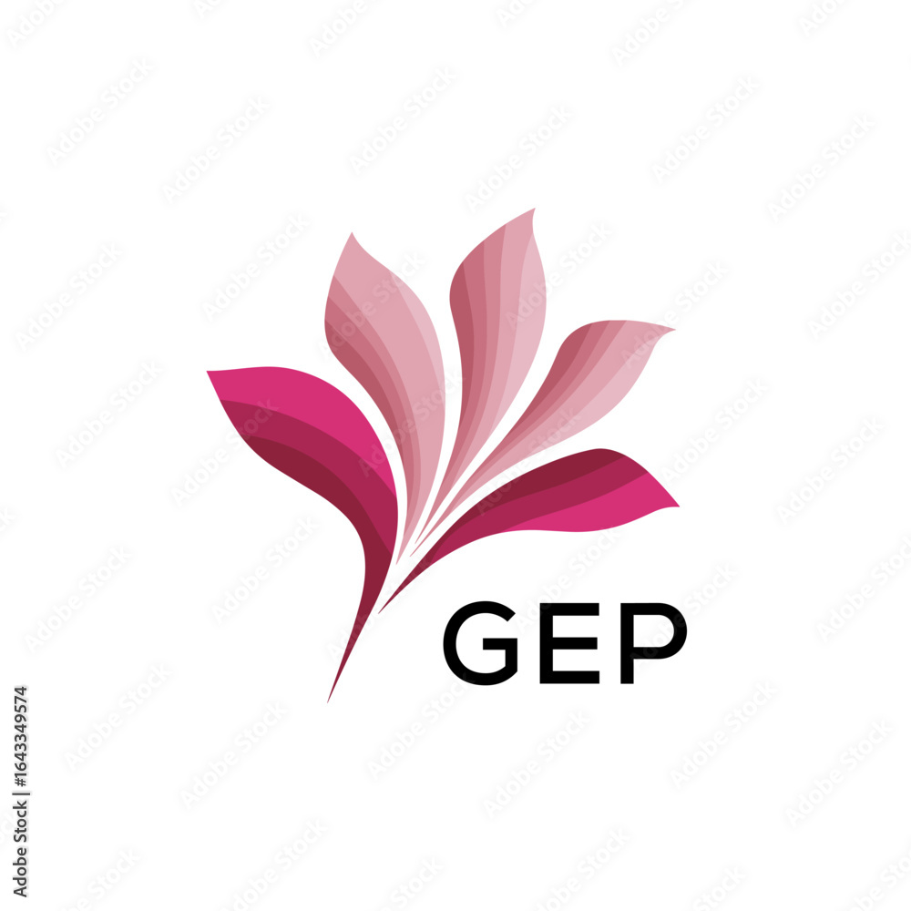 Obraz premium GEP Modern Floral Abstract Logo Design, GEP Later Logo, Creative Botanical Brand Identity 