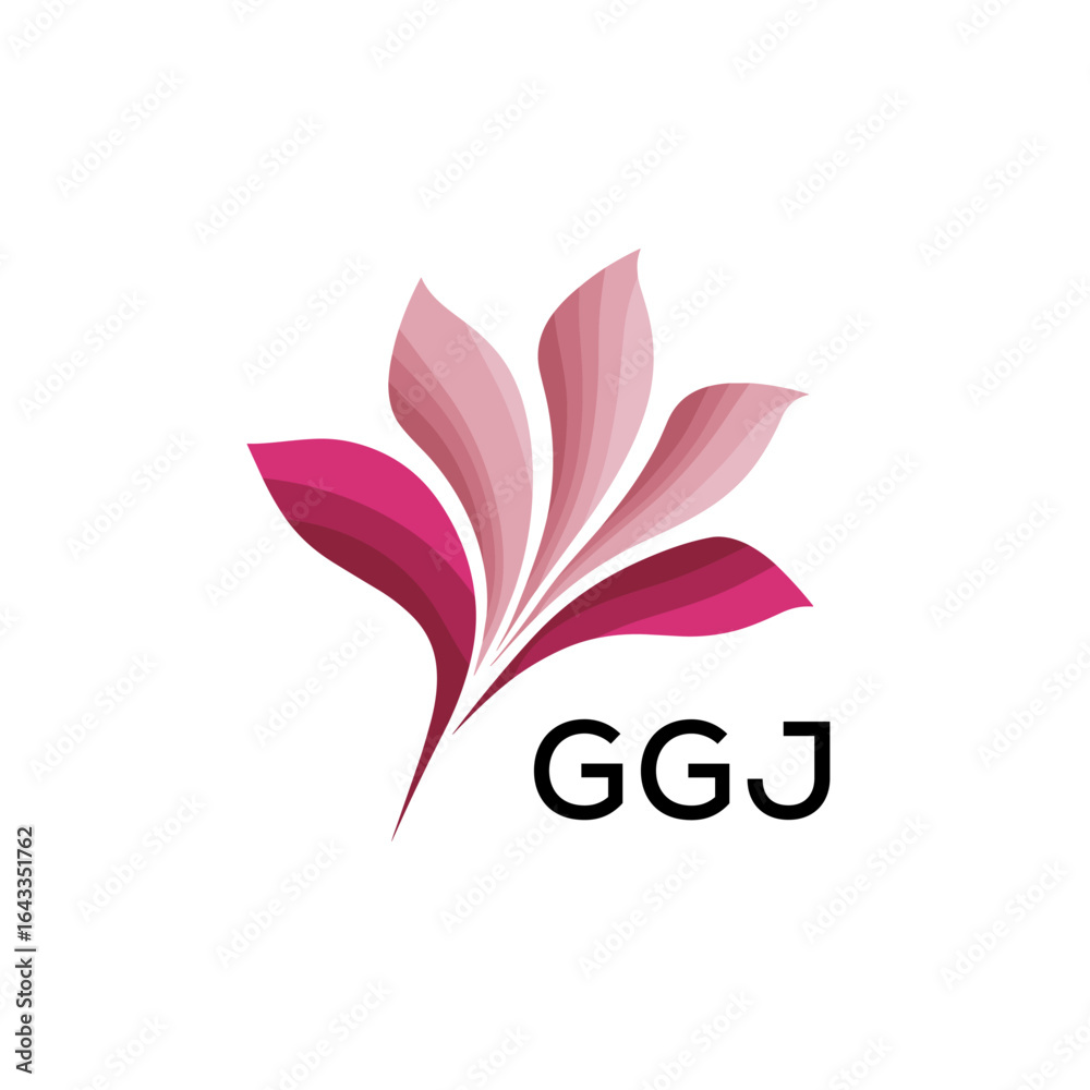 Fototapeta premium GGJ Modern Floral Abstract Logo Design, GGJ Later Logo, Creative Botanical Brand Identity 