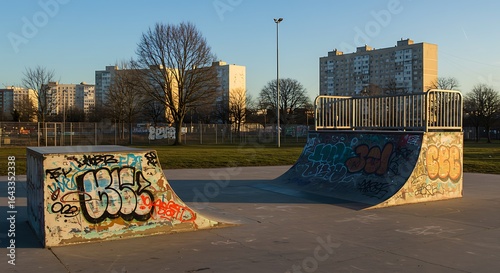 Skate Park Ramp Graffiti Urban