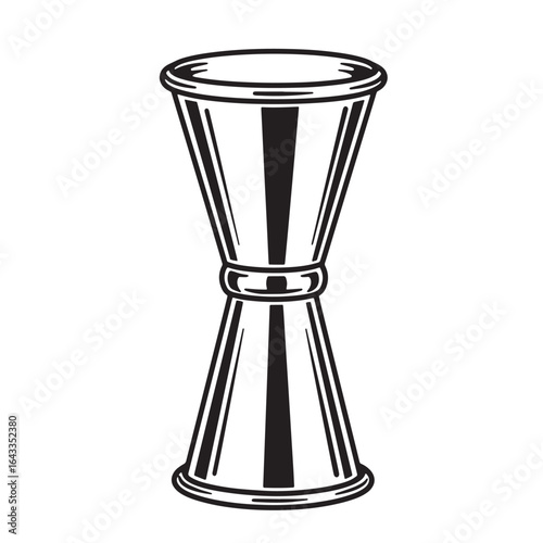 Vector illustration of a classic cocktail jigger for bar mixology and drink recipes