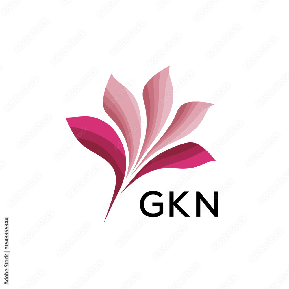 Fototapeta premium GKN Modern Floral Abstract Logo Design, GKN Later Logo, Minimalist Nature Inspired Logo 