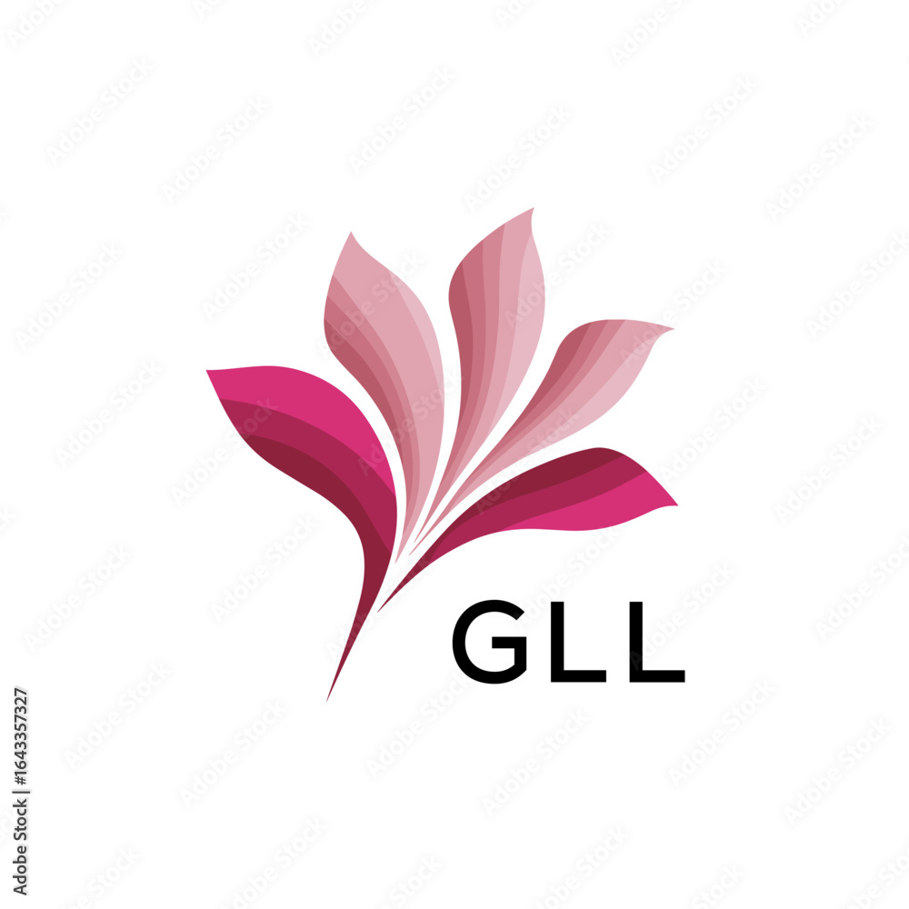 Obraz premium GLL Modern Floral Abstract Logo Design, GLL Later Logo, Minimalist Nature Inspired Logo