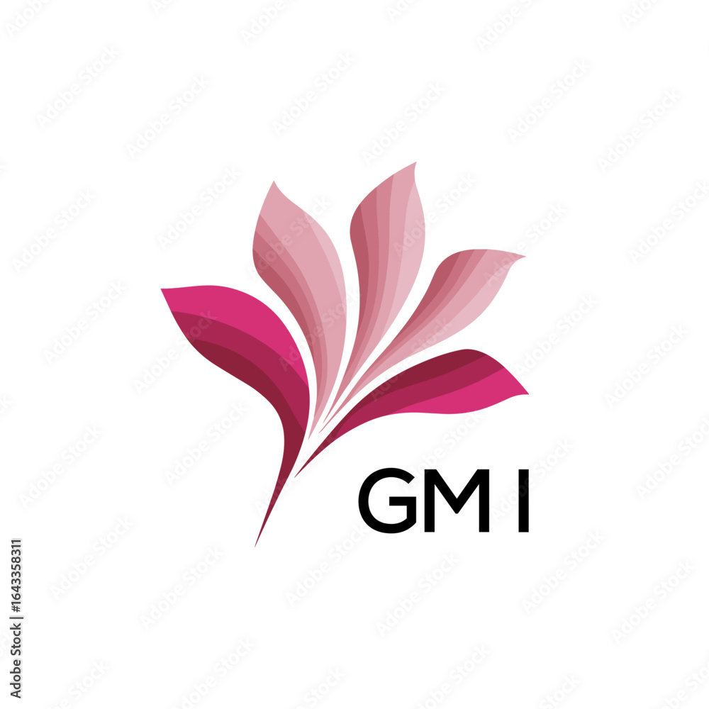 Obraz premium GMI Modern Floral Abstract Logo Design, GMI Later Logo, Minimalist Nature Inspired Logo 