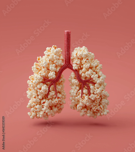 Realistic Popcorn Lungs Illustrating Vaping Damage