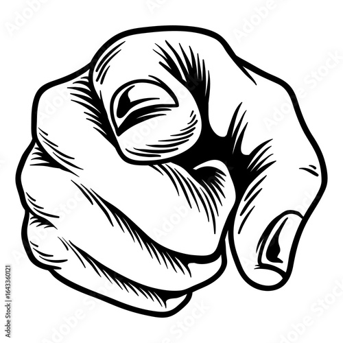 Bild auf Leinwand Hand drawn I want you hand sign sticker design element