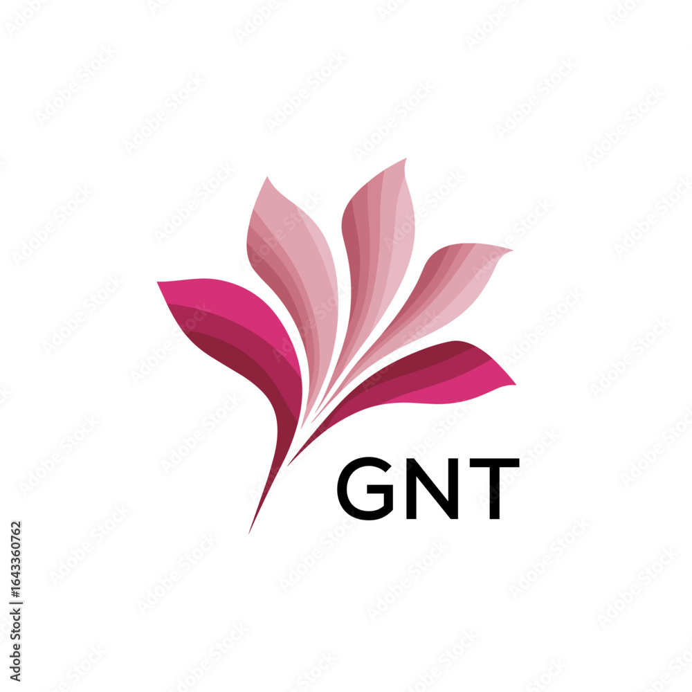Obraz premium GNT Modern Floral Abstract Logo Design, GNT Later Logo, Creative Botanical Brand Identity 