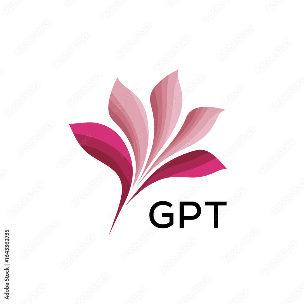 Obraz premium GPT Modern Floral Abstract Logo Design, GPT Later Logo, Creative Botanical Brand Identity 