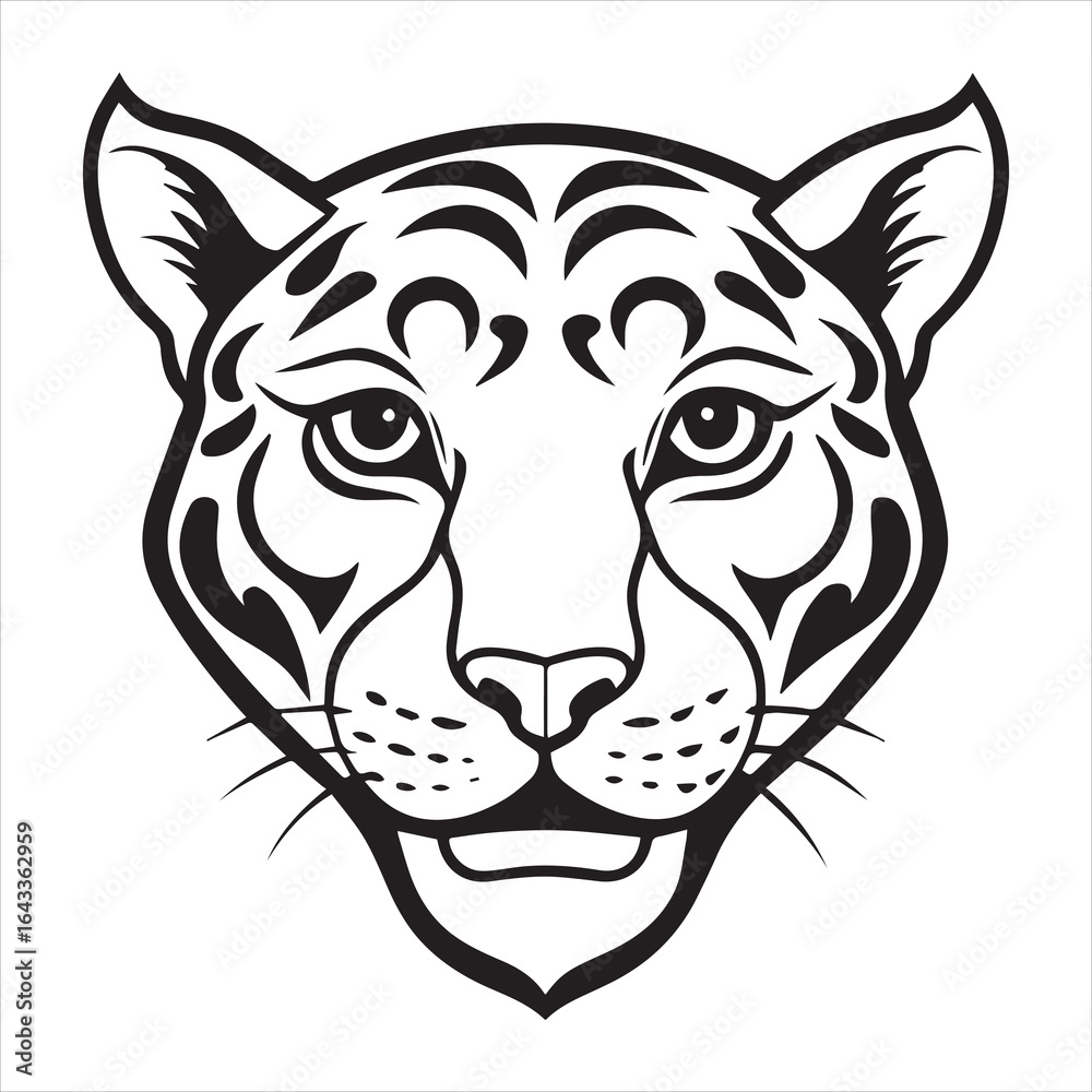 Fototapeta premium jaguar head vector silhouette
