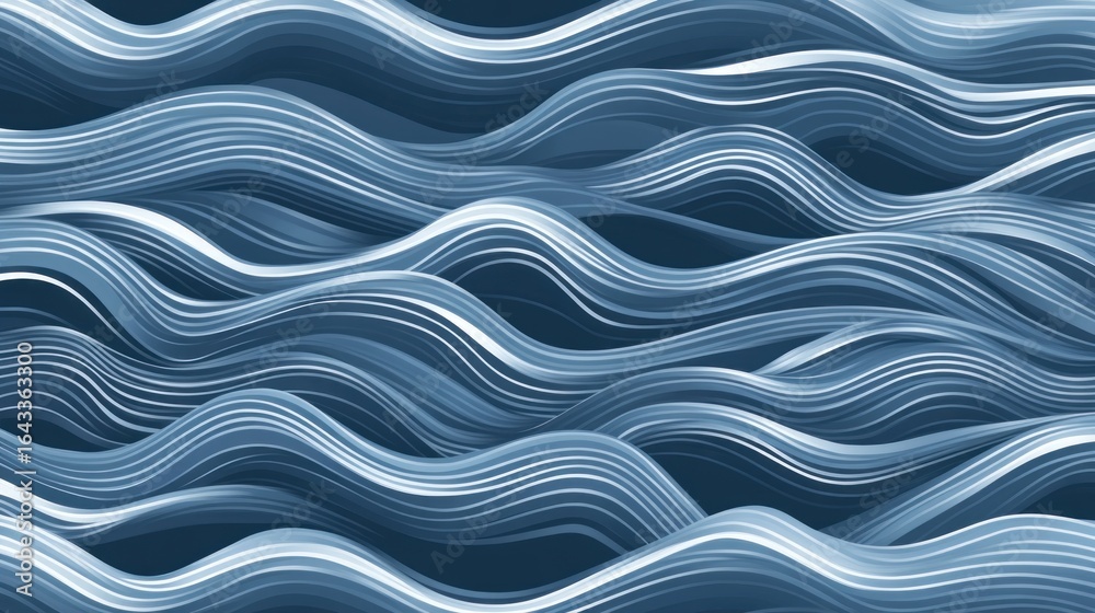 Fototapeta premium Abstract Blue Waves Illustration for Decoration and Background Use