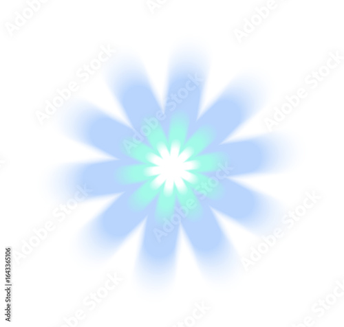 PNG Radiant abstract glowing flower on transparent background