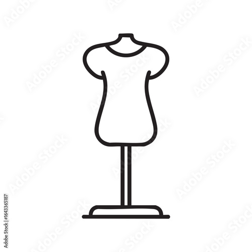  A black and white line drawing of a tailor's dummy.