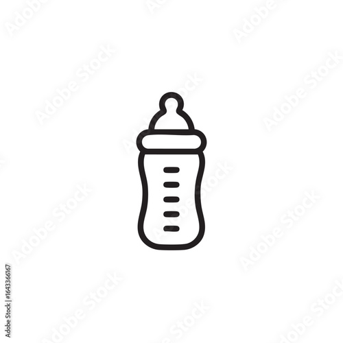  A line icon of a baby bottle with a nipple.