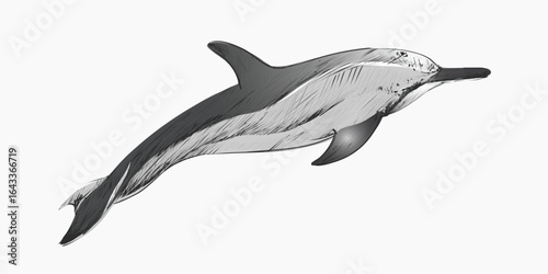 Dwarf Spinner dolphin animal illustration vector