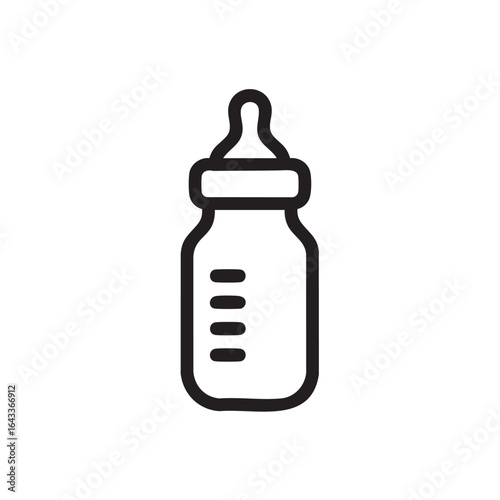  A line icon of a baby bottle with a nipple.