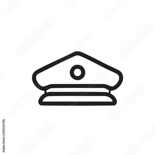 A line drawing of a military or police officer's cap.