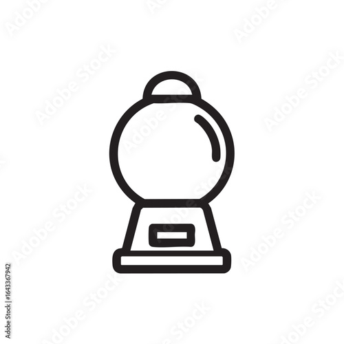 A line drawing of a gumball machine.