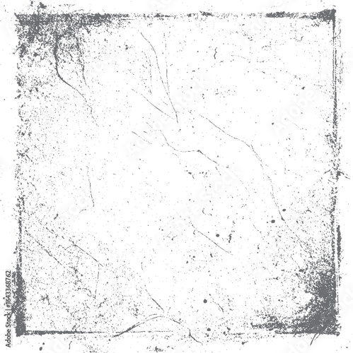 Square cracked border vintage texture background. Old distressed frame with high resolution details for retro and rustic artwork.  