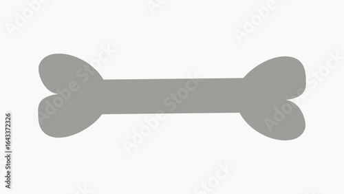 Gray bone doodle collage element vector