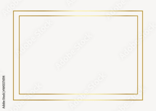 Rectangular gold frame vector