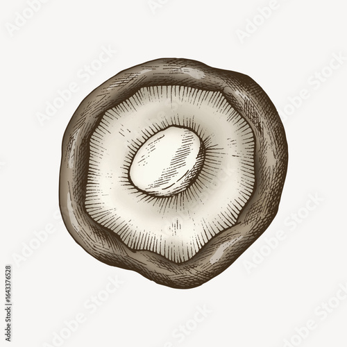 Shiitake mushroom illustration vector