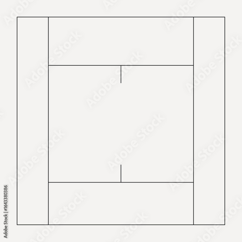 Tennis court outline, design element vector