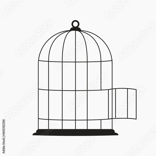 Bird cage collage element vector