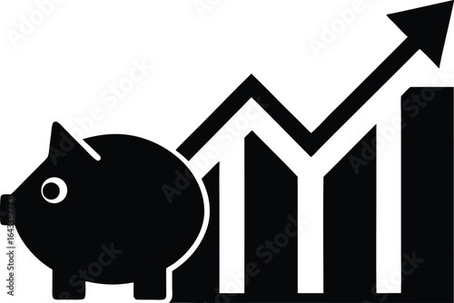 savings growth vector icon.