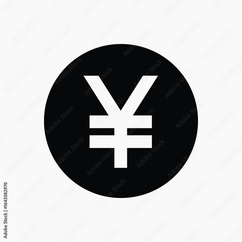 Fototapeta premium Japanese Yen currency, flat icon vector