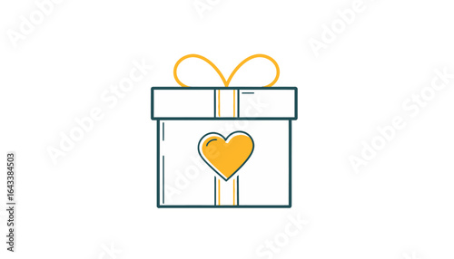 Gift of Love Heart Adorned Present with Ribbon for Special Occasions