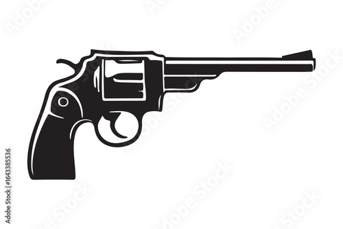 Wallpaper Mural Revolvers art silhouette vector on white background Torontodigital.ca