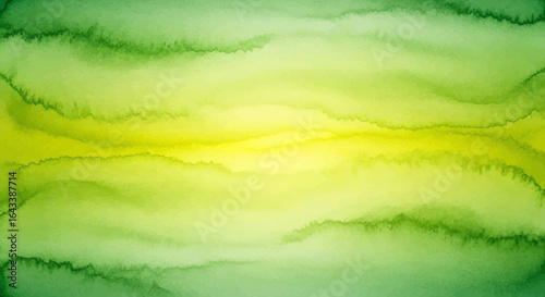Abstract watercolor background with green and yellow gradient