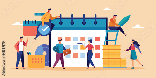  Manager addressing employees in conference room, flat vector corporate business meeting and teamwork concept illustration