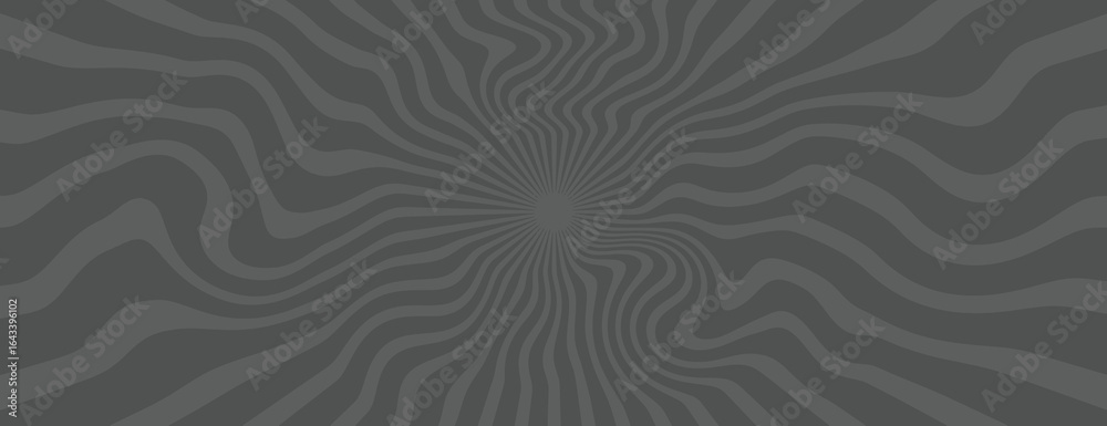 Fototapeta premium Gray background with swirling, wavy lines creating a hypnotic effect. The gray background has a smooth, flowing texture. Psychedelic pattern background vector. Gray background.