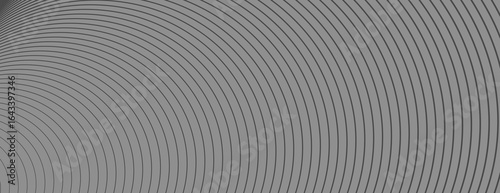 Gray background with concentric circular lines. The background has a modern, sleek style. Gray color enhances the textured effect. Circle pattern background vector. Gray background.