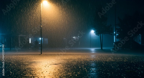 Rainy night street scene