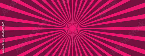 A background with pink and maroon radial stripes. Background is dynamic with pink and maroon colors, a starburst effect. Pink digital background vector. Psychedelic radial striped background vector.