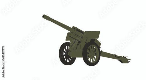 Antique artillery cannon ready for historic battlefield reenactments or military history projects