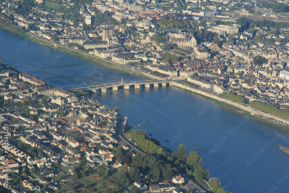 Naklejka premium Aerial view, Blois, Loire Valley, France