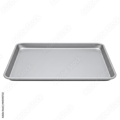 Foto Empty metal baking sheet for kitchen use