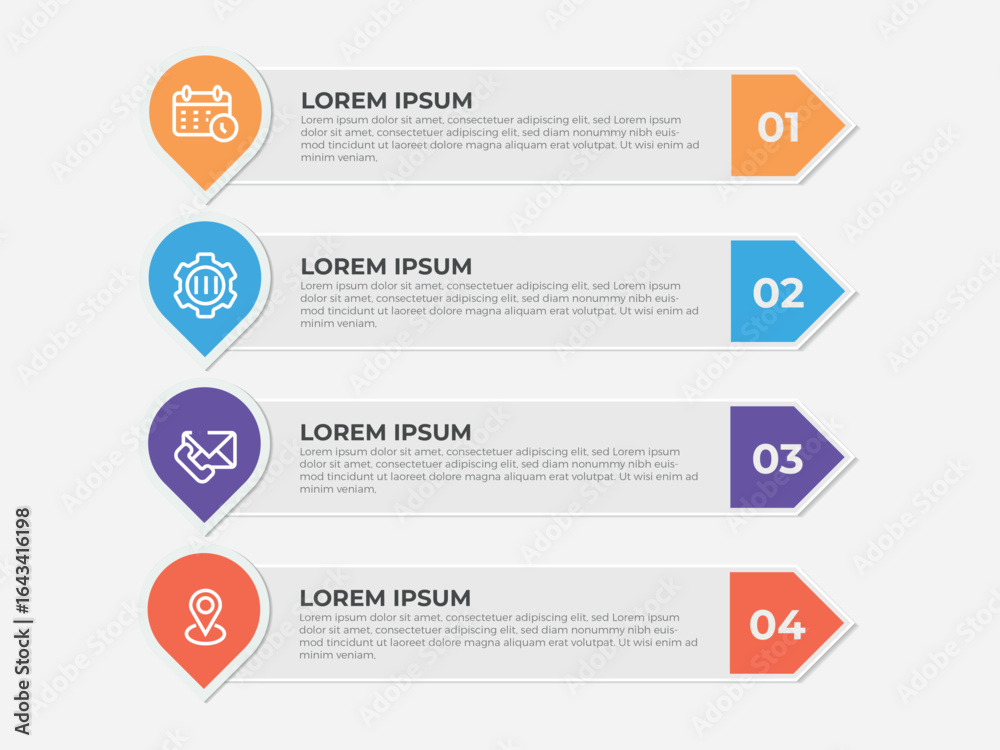 Fototapeta premium Business circle. 4 steps infographic icons designed for abstract background template milestone element modern diagram process technology digital marketing data presentation chart Vector