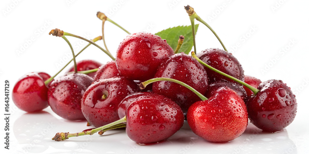 Bunch of cherries isolated on transparent background Bunch of cherries isolated on transparent background