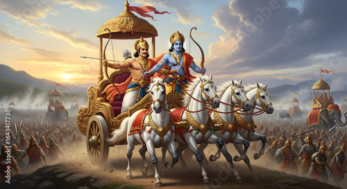 Krishna and Arjuna in the Mahabharata War