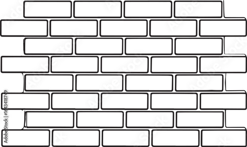 Brick Wall Icon in Black Silhouette | Vector Format