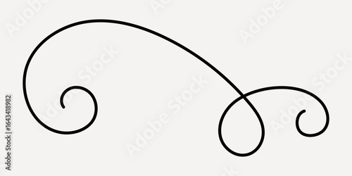 Elegant black swirl design, hand drawn vector