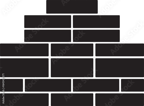 Brick Wall Icon in Black Silhouette | Vector Format