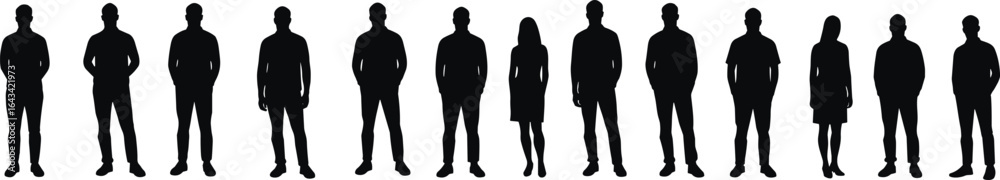 people, silhouettes, standing, group, men, women, vector, illustration, business, crowd, human, figures, isolated, team, diverse, posture, graphic, design, black, art people, silhouettes, standing, group, men, women, vector, illustration, business, crowd, human, figures, isolated, team, diverse, posture, graphic, design, black, art